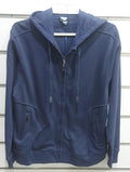 Navy Blue Full Zip Cotton Hoodie